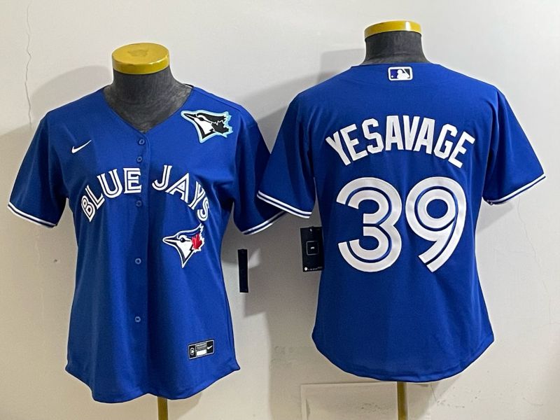 Women 2025 Nike Toronto Blue Jays #39 Yesavage Blue Game MLB Jersey 04